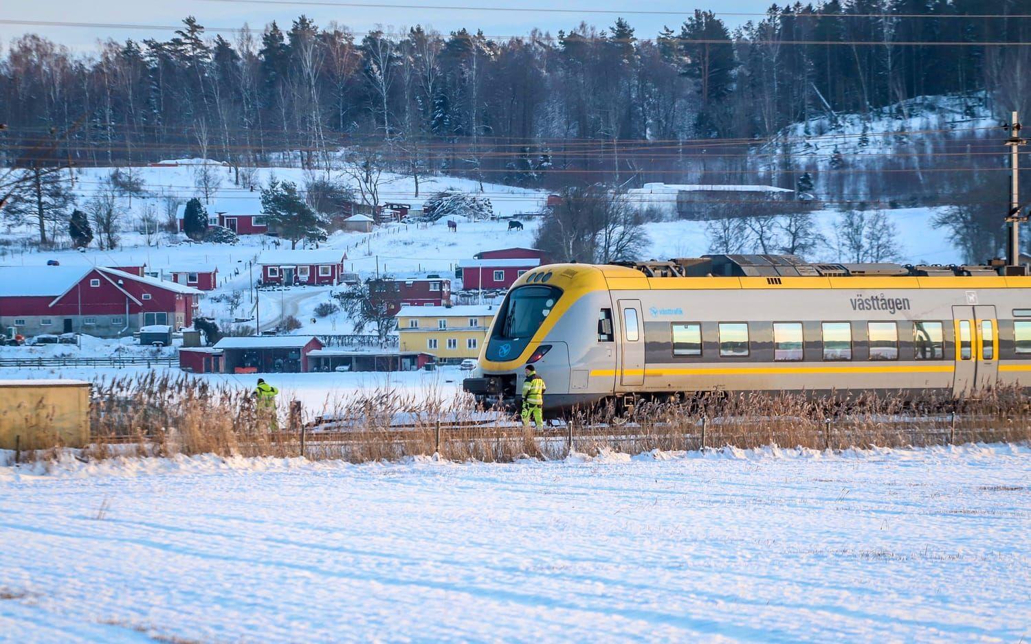 Västtåget spårade ur norr om Kungsbacka.