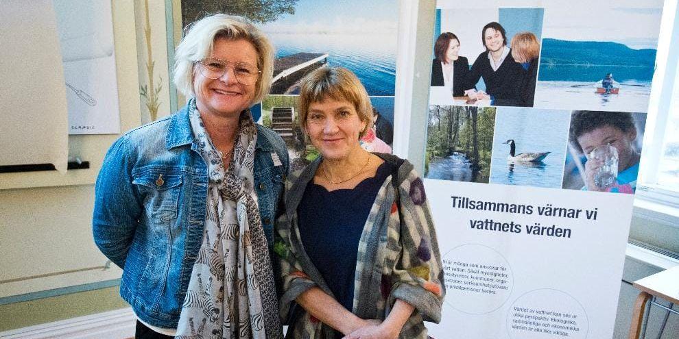 Gemensamt arbete. Bättre vatten stod i fokus för ett samrådsmöte i Halmstad i går, deltog gjorde bland andra Suzanne Åkerlund (FP), kommunråd och Lena Sommestad, landshövding. Bild: Roger Larsson