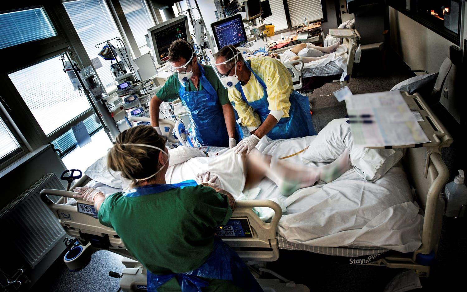 På onsdagen vårdades sex patienter på Hallands sjukhus på grund av covid-19, varav två kräver intensivvård.